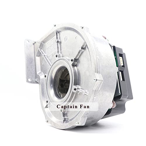 צַד view of the fan showing the motor housing