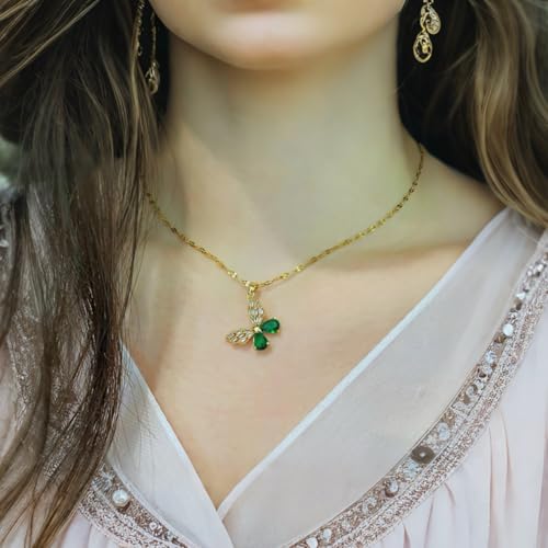 Gold Butterfly Necklace for Women - Dainty Gold Pendant Necklaces Cubic Zirconia Necklace, Butterfly Jewelry Gifts for Women, Teen Girls2