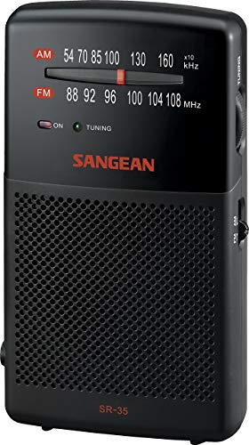 Sangean SR-35 Pocket Receiver 100, Radio de Poche Mini, Portable, FM/AM, Headset