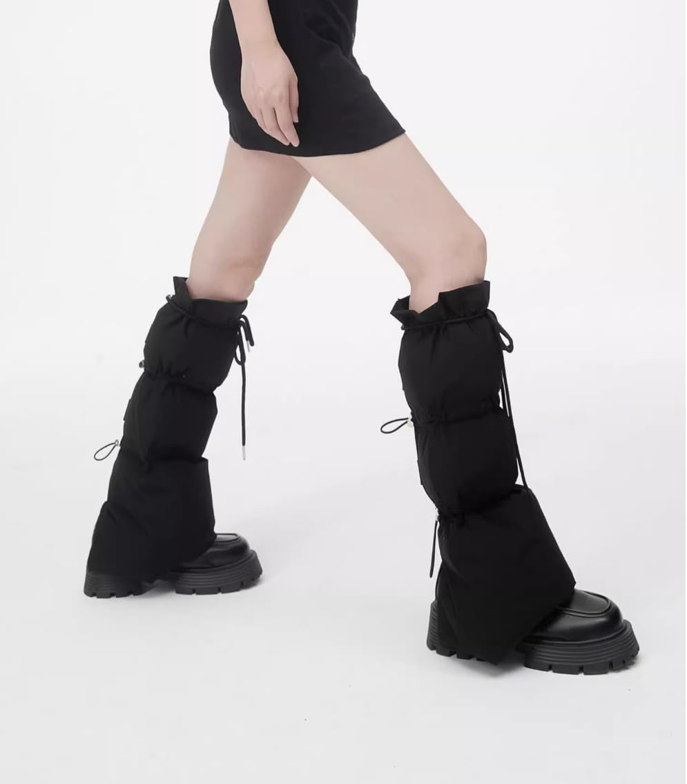 Women's Winter Sports Down Filled Leg Warmer Drawstring Puffer Leg Protection Cover For Boots