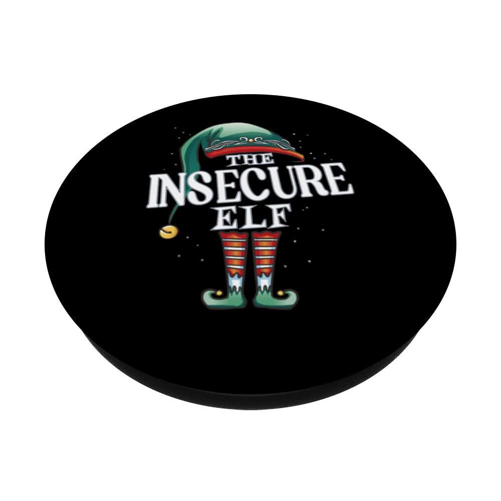 Insecure Elf Christmas Group Xmas Pajama Party PopSockets Swappable PopGrip, Black - Image 2