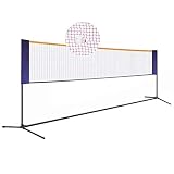 Netze & Garnituren Badminton Badmintonständer High Density Mesh einfacher Klappständer verstellbar Outdoor-Sportgeräte Tennisständer Volleyballnetz (Color : Black, Size : 610 * 155cm)