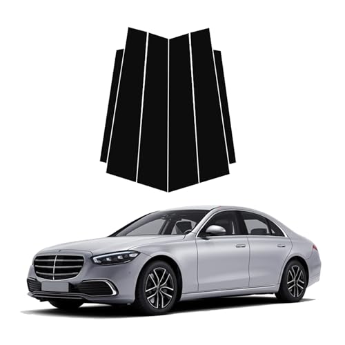 Embellecedores de pilares protectores para Benz Clase S 2021-2023, cubiertas negro brillante