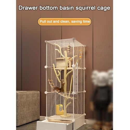 Cage chinchilla sans projection : tiroir propreté 123cm - 3