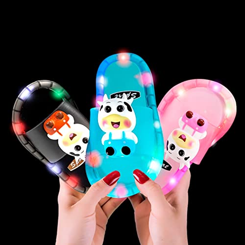 Toddler Girls Boys Light Up Slippers 2025 Summer Stylish Cute 𝐂artoon Animal Luminous Slides Kids Slippers Toddler Girl4