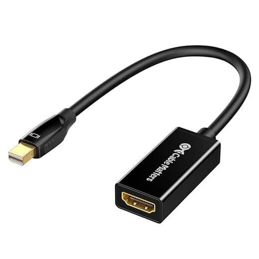 Cable Matters Mini DisplayPort to HDMI Adapter (Mini DP to HDMI) in Black - Thunderbolt and Thunderbolt 2 Port Compatible