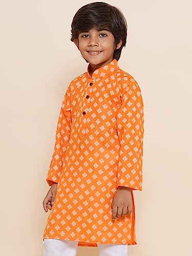 Image of AJ DEZINES Ethnic Wear Cotton Printed Kurta Pajama Set For Boys
