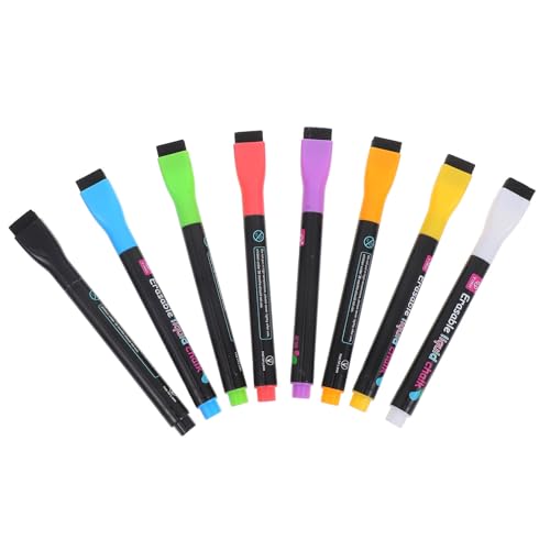 Housoutil 8 Rotuladores Magnéticos Resistente y Versátil de Borrado en Seco con Punta y Tapa Borrador para Pizarra para Escuela y Presentaciones