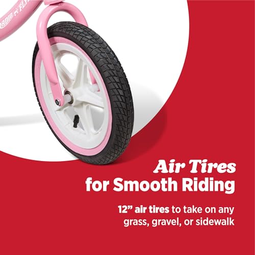 Image of Radio Flyer Air Ride Balance Bike, for Kids Ages 1.5-5, Pink, Foot Rest | Kid & Toddler Balance Bikes, Pedal-Free for Quick Learning, Rubber Air Tires, Adjustable Seat, (Amazon Exclusive)