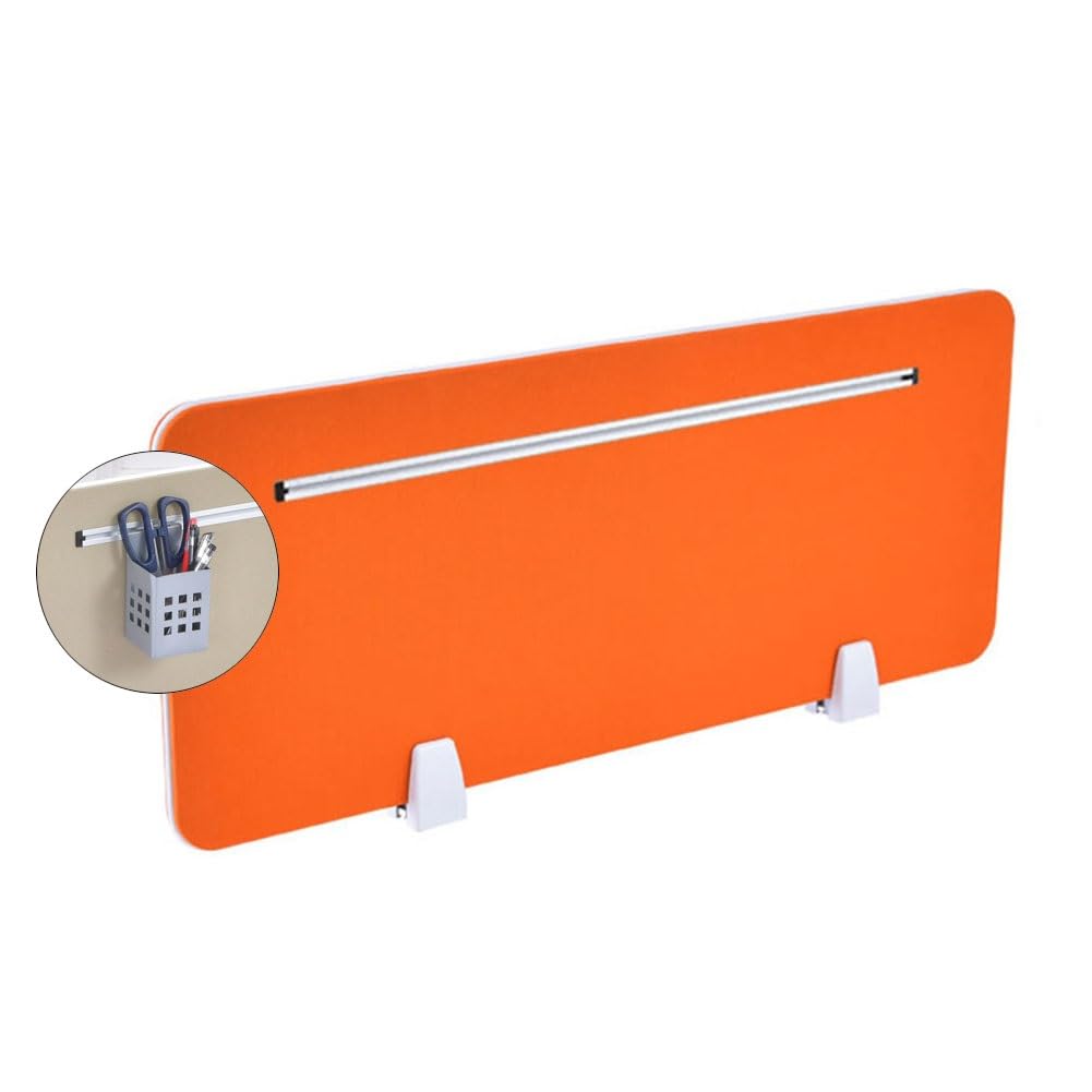 LWJSOCP Desk Privacy Divider, Desk Privacy Panel Desk Divider Acoustic Acoustic Partition Reduce Noise Visual Distractions, Slotted Partition Office(Orange,120X30cm)