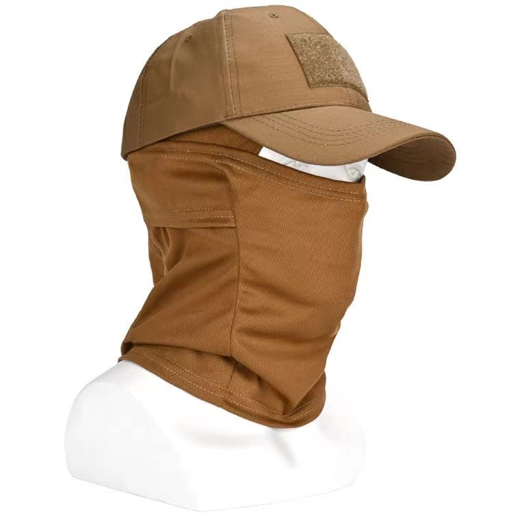 Camouflage Baseball Cap Mask suit, Outdoor Mountaineering, Camping, Fishing, Sunscreen, Windproof, Breathable, Sunshade， CS Game