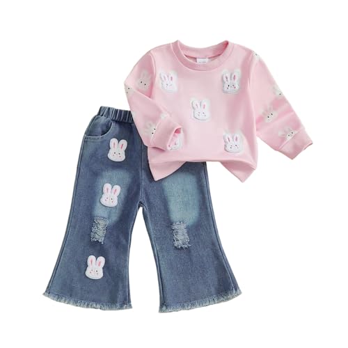 FYBITBO Toddler Baby Girl Clothes Fall Winter Baby Girl Outfit Floral Crewneck Sweatshirt Bell...