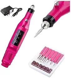 Lixa de Unha Elétrica Profissional Multiuso - Lixadeira e Polidor para Unhas Naturais, de Gel e Acrílico - Kit Completo com 5 Brocas e Controle de Velocidade (3.000 a 20.000 RPM) - Bivolt