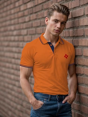 Image of Dagcros Classic Men's Polo T-Shirt with White Trim, Short Sleeve for Mens