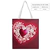 FodPand Heavy-Duty Valentine's Day Love Heart Canvas Tote Bag for Women Reusable Grocery Shopping Bag with Shoulder Straps Washable & Foldable Everyday Utility Purse for Work Travel Beach #3