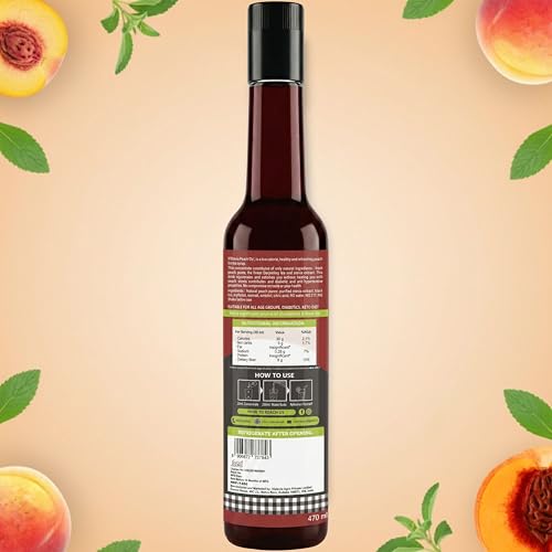 Image of VISTEVIA Sugar Free Peach Iced Tea Syrup,Diabetic And Keto Friendly - Sweetened Naturally With Stevia - Contains Real Peach Puree And Darjeeling Tea,Delicious To Taste,(470m) Serves 25-30 Glasses