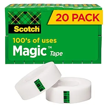 Scotch Magic Tape, Standard Width, Engineered for Office and Home Use, 3/4 x 1000 Inches, Boxed, 20 Refill Rolls (810K20)