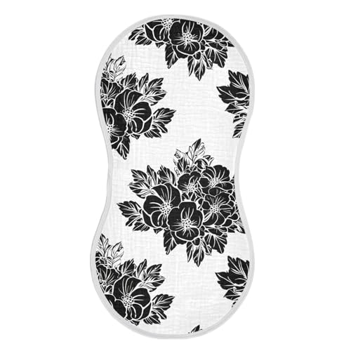 Blackflowers Elegant White Burp Cloths for Babies Burp Rag Cotton Spit Up Rag for Infant Newborn Baby2