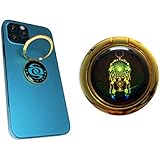Swap-n-Snap, Dreamcatcher Metallic 360° Holo-Ring Holder for Mobile & Smartphone with Selfie Finger Grip, Smart Handsfree Stand, Fidget Spinner & Rear Camera Protection + Free Radium 3D Holo-Magnet (Gold)