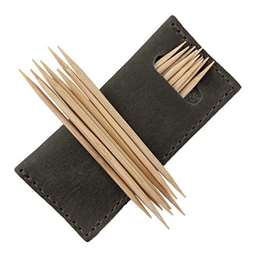 Hide & Drink, Set of 4 Tooth Pick Cases, Cooking Accessories, Full Grain Leather, Handmade, Dark Jade