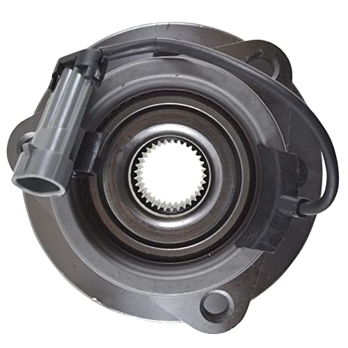 Image of TRQ Front Left and Right Wheel Bearing and Hub Assembly Set 2 Piece Compatible with 05-08 Chevrolet Cobalt 4 Wheel ABS 4 Lug Wheels 09-10 Cobalt LS 09-10 LT 03-07 Saturn Ion 07-09 Pontiac G5