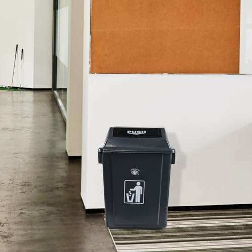 Caneca de basura rectangular de plástico 6 gal gris 4-pack miniatura 5