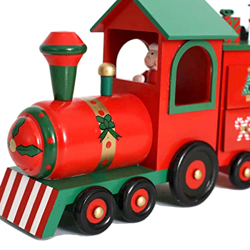 Wooden Advent Calendar Train With 24 Drawers Christmas Calendars For Kids Adults Xmas Countdown Traditional Decoration (Red & Green Big Train) 23 Inch Pioneer-Effort #TOP1