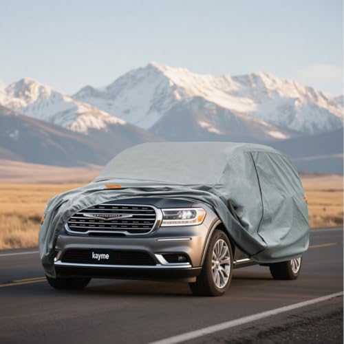 Image of Kayme Heavy Duty SUV Car Cover Custom Fit Chrysler Aspen Waterproof All Weather for Automobiles, Full Exterior Covers Sun Rain UV Protection.(Deliver About 3-10 Days)
