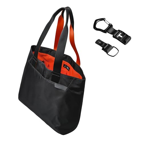 ALPAKA Elements Tote Bag and HUB Carabiner (L) - Travel Totes with Lightweight, Foldable, Self-Standing, 8 Internal Pockets; Quick Release Keychain with Magnetic Belt Clip - EDC Carabiner for Keys.