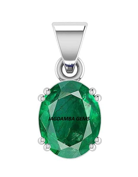 11.25 Ratti 10.00 Carat Original A+ Quality Emerald Stone Silver Pendant/Necklace for Women's (WXY0180)