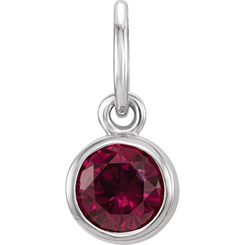 The Black Bow 14k White Gold 4mm Imitation Garnet Charm or Pendant Enhancer