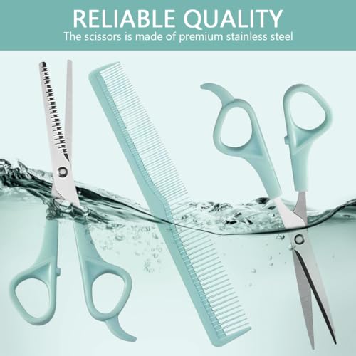Image of MAYCREATE Kids Hair Cutting Scissors Kit Thinning Shears and Comb Set Stainless Steel Scissors Hair Dressing Scissors Barber Kit Straight Shears Teeth Scissors Thinning Shears Tools