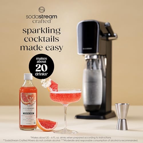 SodaStream Crafted Cocktail Mixers: Grapefruit & Elderflower Flavor, Non-alcoholic mixers expertly crafted for sparkling cocktails & mocktails, 11.1 FL OZ (Pack of 3)
