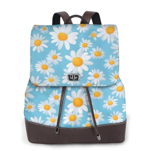 Sac à dos en cuir marguerite blanche pour femme chic et pratique