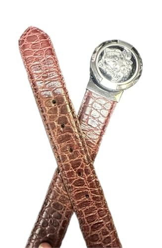 Genuine Leather Braided Belt, 1.25 Inch Wide, BROWN, Metal Buckle, Unisex2