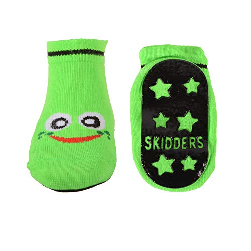 Skidders Baby Toddler Boys Grip Socks Green Frogs (Medium)