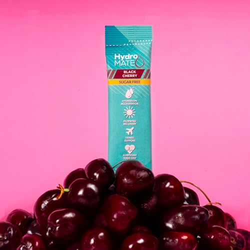 Image of Electrolyte Powder Sugar-Free Hydration Packets Black Cherry HydroMATE 30 Sticks