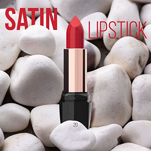 Golden Rose Satin Lipstick - Vegan, With Vitamin E, Moisturizing, Charming Colors, Long Lasting, Lightweight, Full Coverage - Protection Against Inflammation And Sun (17) #TOP3