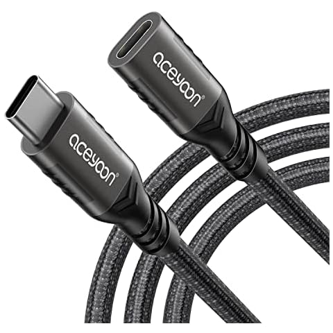 aceyoon USB C Extension Cable 3ft/ 1M USB C Male to Female USB Cable USB C 3.1 Fast Charge & Data 10Gbps Max 100W 20V / 5A PD USB Type C Cable Compatible with Huawei P40/P20/P30, Galaxy S20/S10/S8 Cover