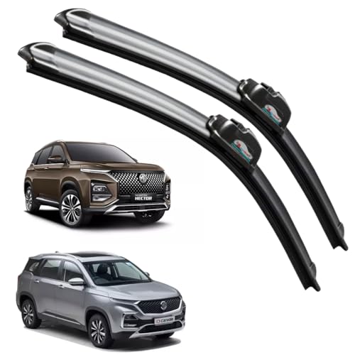 Image of Frameless Rubber Car Wiper Blades Set of 2 Compatible with (MG Hector (2019-Till Date) D-24,P-16)