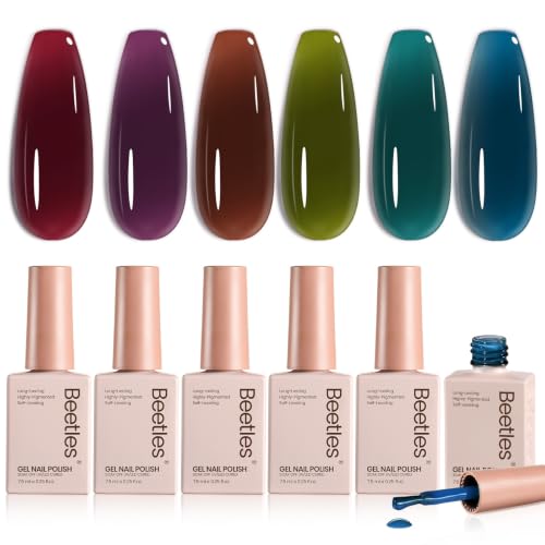 Image of Beetles Midnight Syrup Jelly Gel Nail Polish Set, 6 Colors Fall Gel Polish
