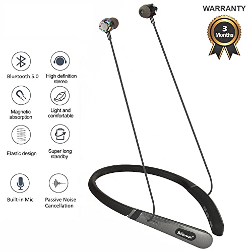 Image of Hitage Amaze Series NBT-628 Wireless Sport Neckband 65 Hrs Music with battry Indicator Bluetooth Headset (Grey Black, in the Ear)