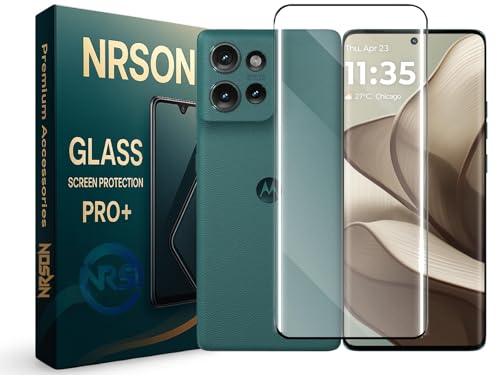 Image of NRSON Tempered Glass Screen Protector Compatible For MOTO EDGE 50 with Easy Self Installation Kit