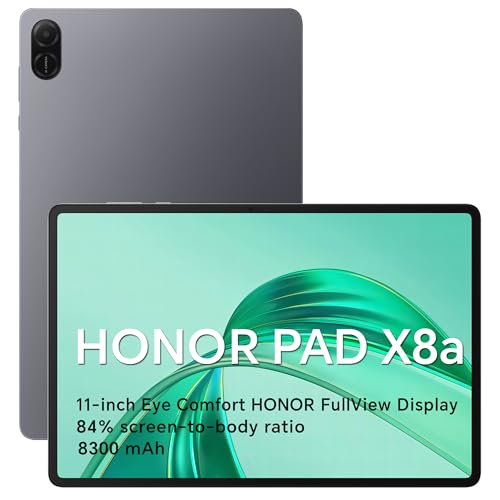 HONOR Pad X8a Wi-Fi Versione 4GB RAM/128GB ROM, 8300mAh, 11 Pollici 90Hz Eye Protection Display Tablet,4 Altoparlanti, Android 14, Space Gray