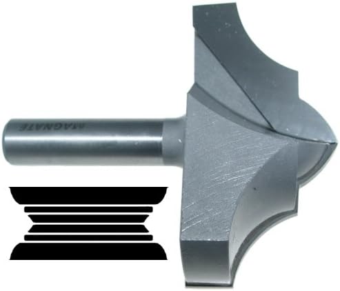Magnate 7563 Shallow Classic Point Carbide Tipped Router Bit - 3/4" Radius; 3" Cutting Diameter