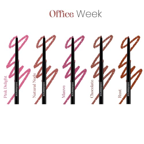 Image of Coloressence Pout Perfect Matte Lip Liner Combo Set of 5 Shades (Office Week Combo) | Long Lasting | Lightweight | Highly Pigmented | Non-Drying Formula | Waterproof
