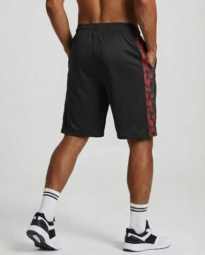 Image of Real Essentials 5 Pack: Men's 9 inch Mesh Shorts - Athletic Gym, Workout, Basketball, Running, Casual Lounge Activewear Pockets