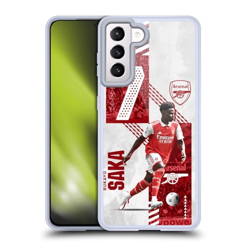 Funda Arsenal FC Samsung S21 de gel suave oficial con diseño Bukayo Saka 2022/23