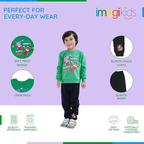 Image of The Elf on the Shelf Christmas Fleece Sweatshirt and Jogger Pants Outfit Set Little Kid to Big Kid Sizes (4-18-20)