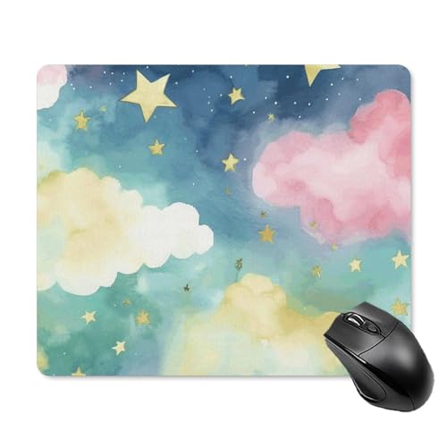 Tapis de souris surface lisse motif étoiles avec base en caoutchouc